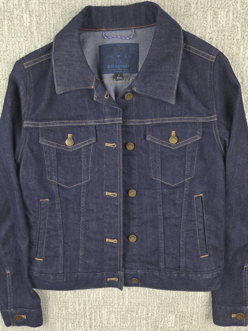 Patagonia Women's Organic Cotton Dark Blue Denim Jacket